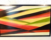 Vintage Modern Art Abstract OIl Painting on wood