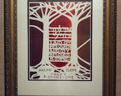 Papercut Wedding Gift - I am my beloveds and my beloved is mine