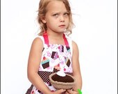 Child Apron for Girls Tossed Cupcakes Fabric