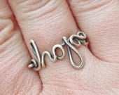 Hope ring, Sterling silver ring, Custom sized, Wire jewelry