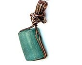 Teal Diamond Recycled Glass Pendant