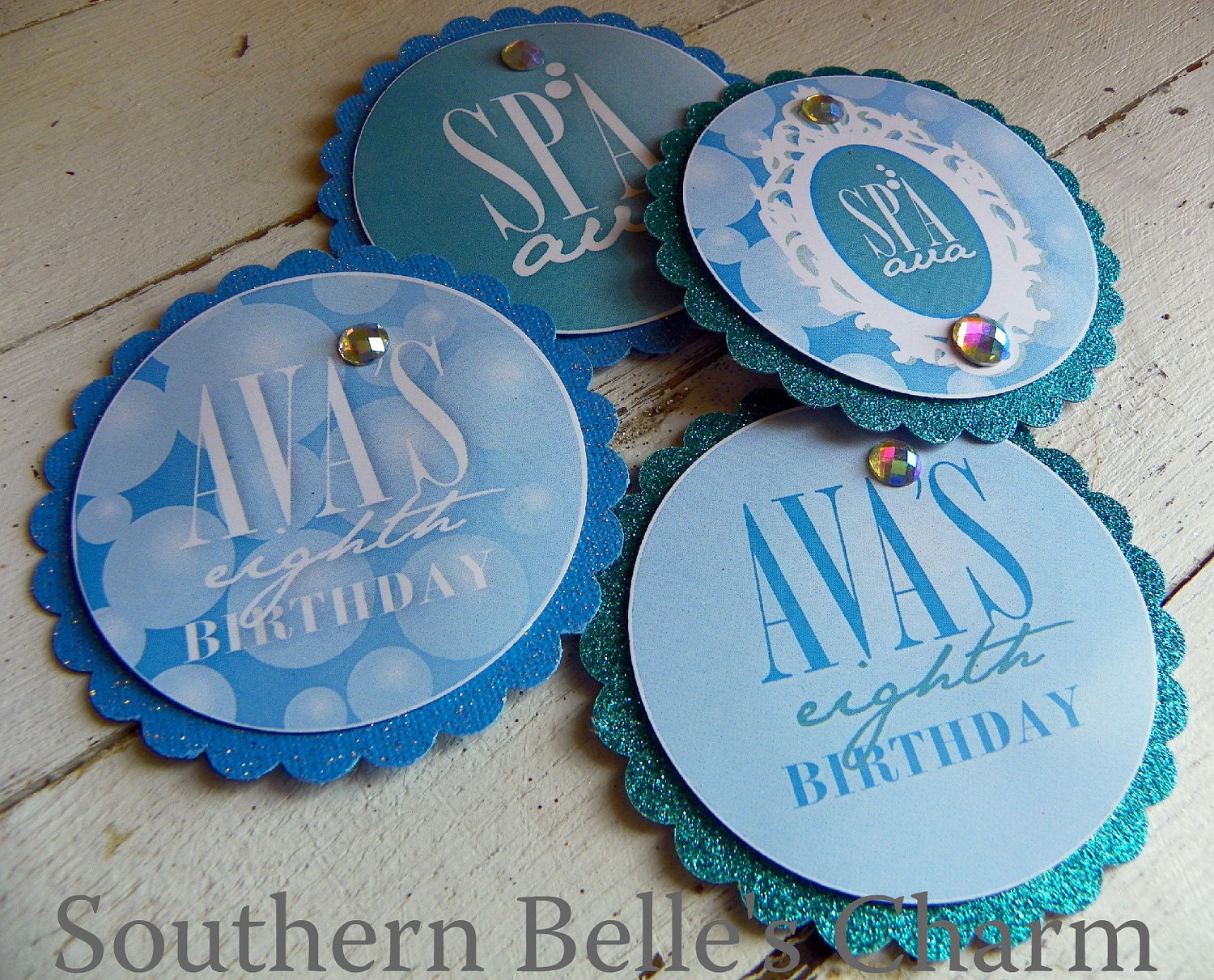Spa Pinwheel Candy Jar Tags...Set of 12 Tags Il_170x135