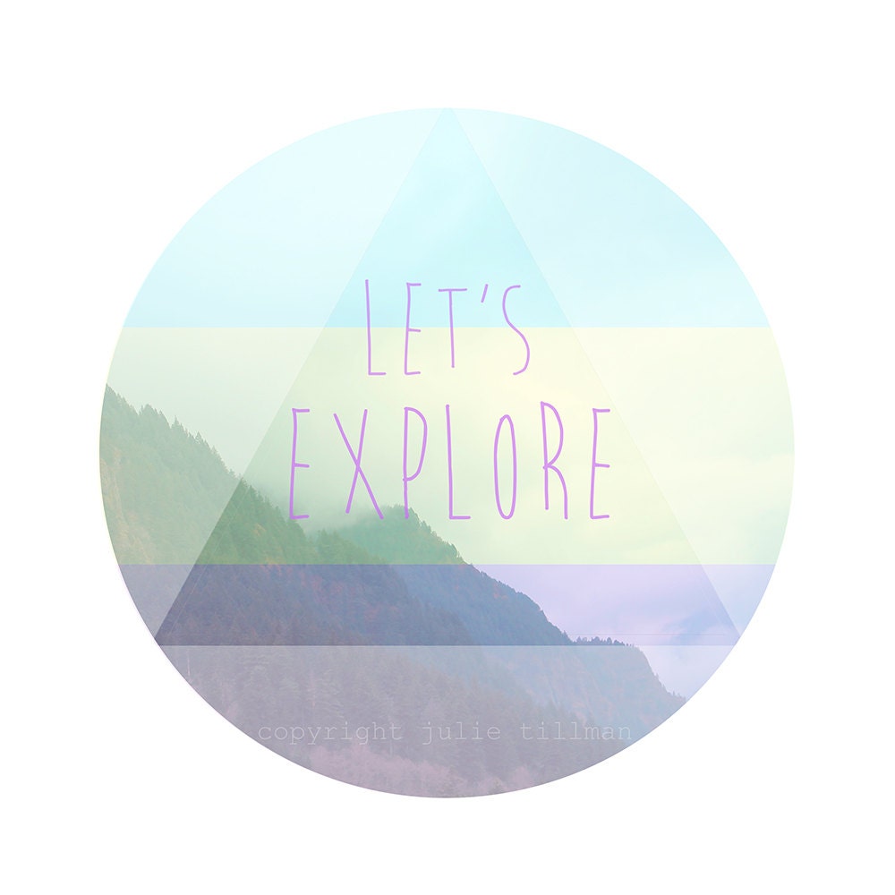 let's explore by julie tillman photo collage geometric art print from joyfulstudio
