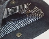 Blue Canvas Tote, General Market Bag, Ruffles, NEW  Industrial Denim, Dark Blue Travel Tote, Winter Wedding