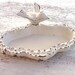 Petite Garden Bird Bath Rustic And Distressed, Shabby Chic White