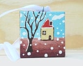 Christmas Ornament - Christmas Tree Decoration - Folk Art Acrylic Painting - Christmas Tree Decor - with Gift Box