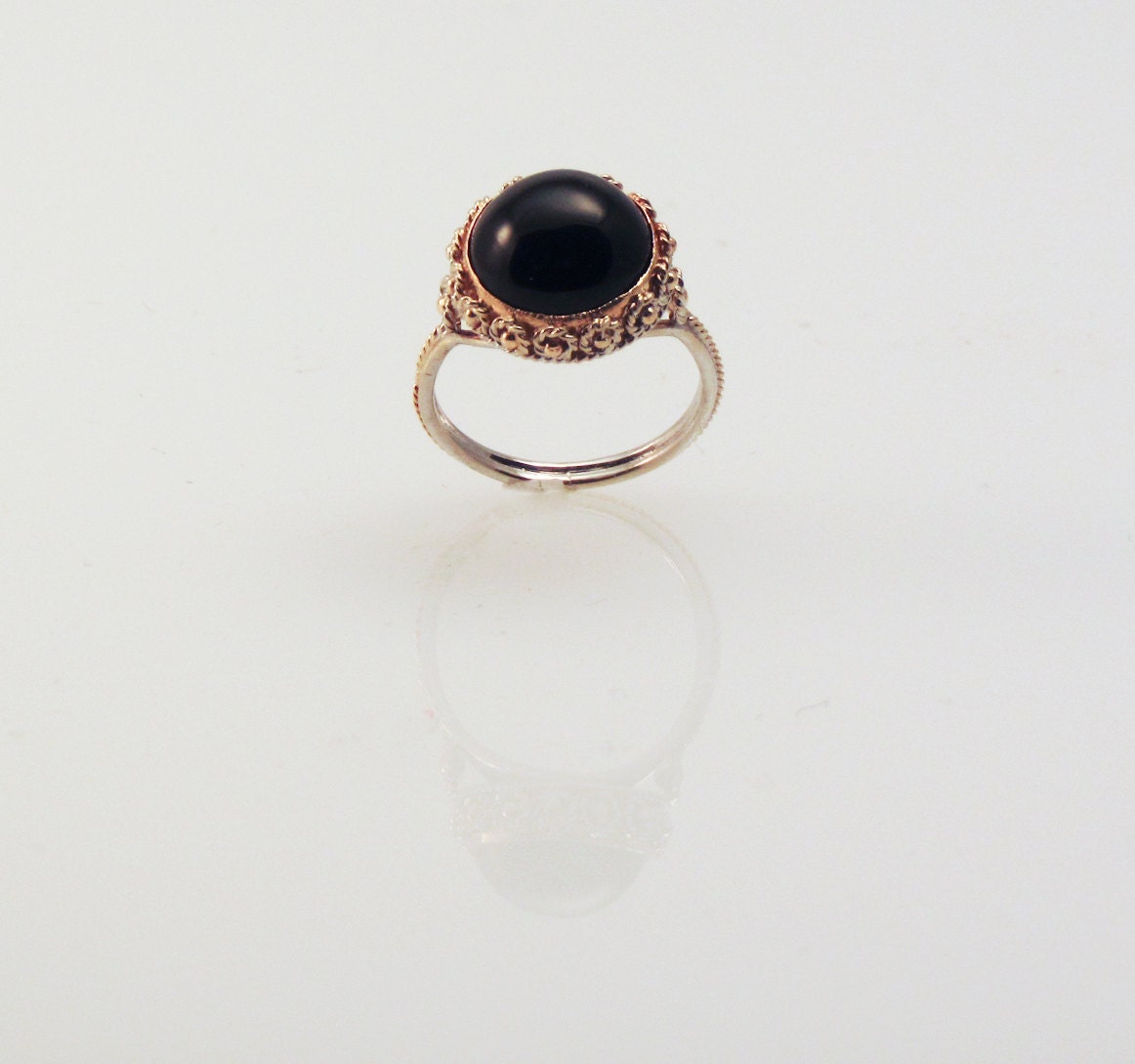 Onyx Dome Ring - in 14K Yellow Gold