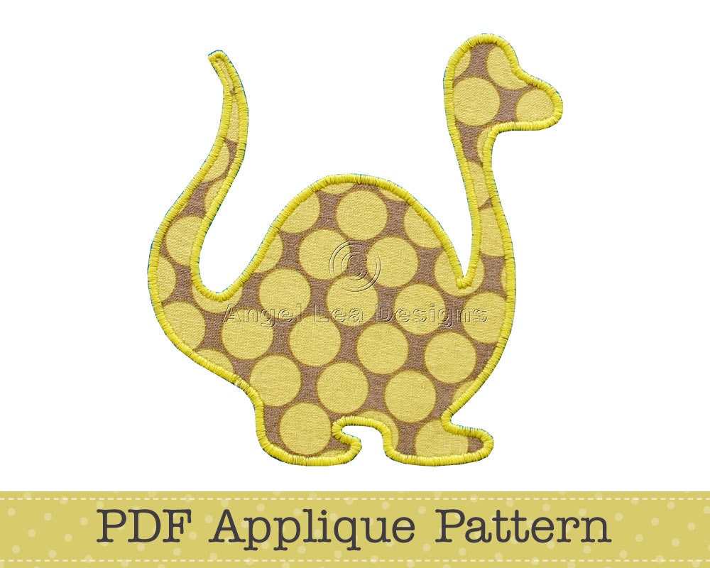 Dinosaur Applique Template, Animal, DIY, Children, PDF Pattern by Angel Lea Designs, Instant Download