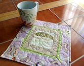 Darjeeling Tea - Mug Rug or Candle Mat  Oversized Coaster number 237