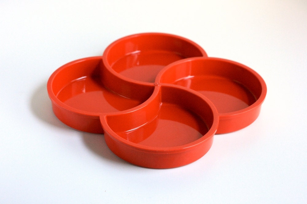 Vintage Red Dansk Divided Tray