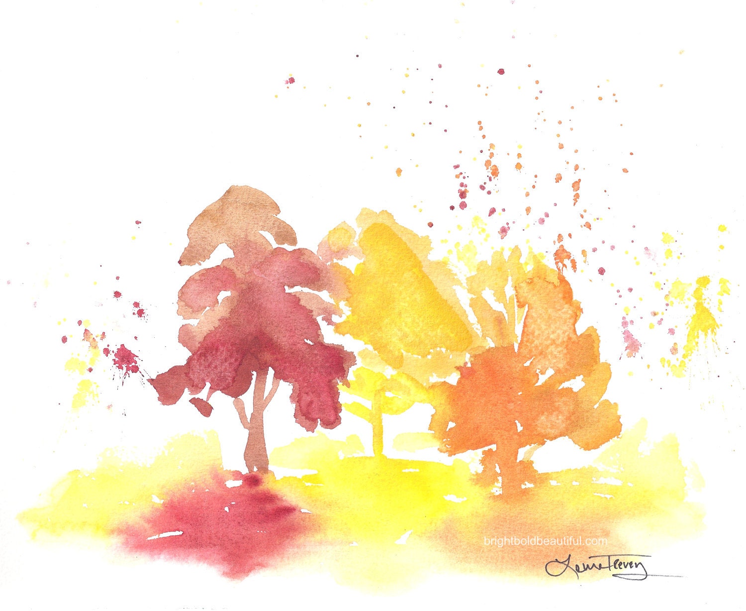 Autumn Colors Watercolor Painting