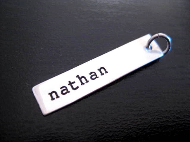 Add A Brag - Hand Stamped Sterling Silver Rectangle Tag