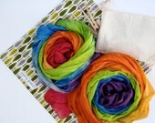 silk fort set - creative open ended epic play - two hand-dyed play silk canopies, bag, clothespins - awesome