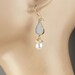 Bridal Druzy Earrings White Druzy Earrings Pearl Raw Crystal Dangle Earrings Diamond Chip Luxury Wedding Jewelry Fashion