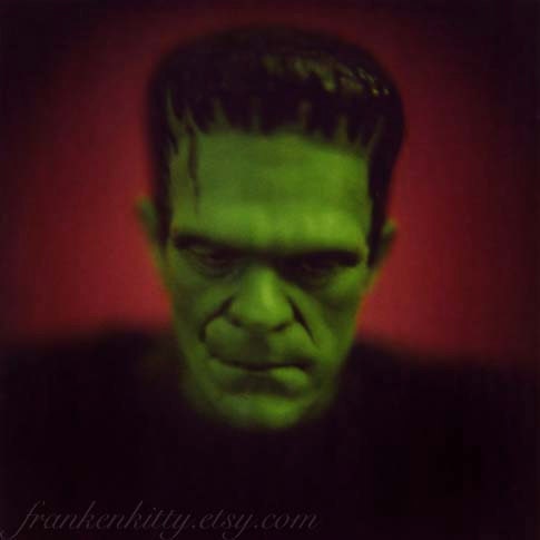 Halloween Decor, The Monster Rests, Frankenstein Polaroid Photography Print, Halloween Decoration