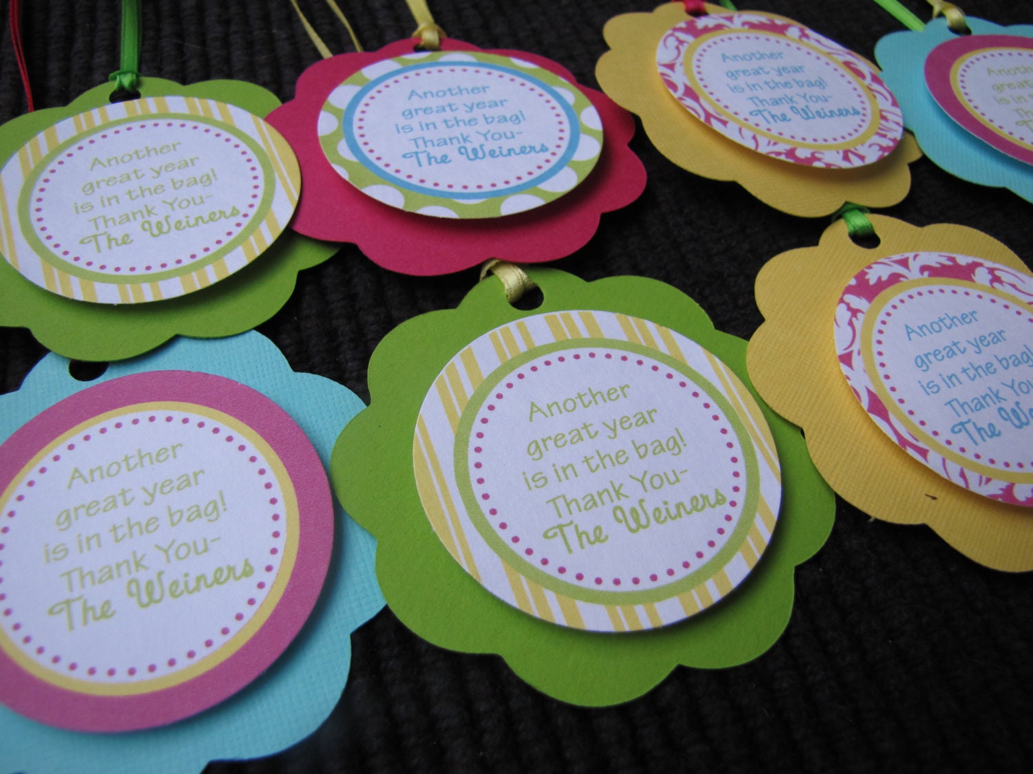 Teacher Gift/Bag Tags - You Choose Colors