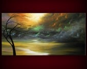 art original painting wind blow tree painting art abstract art original abstract painting art tree painting acrylic painting 24 x 48