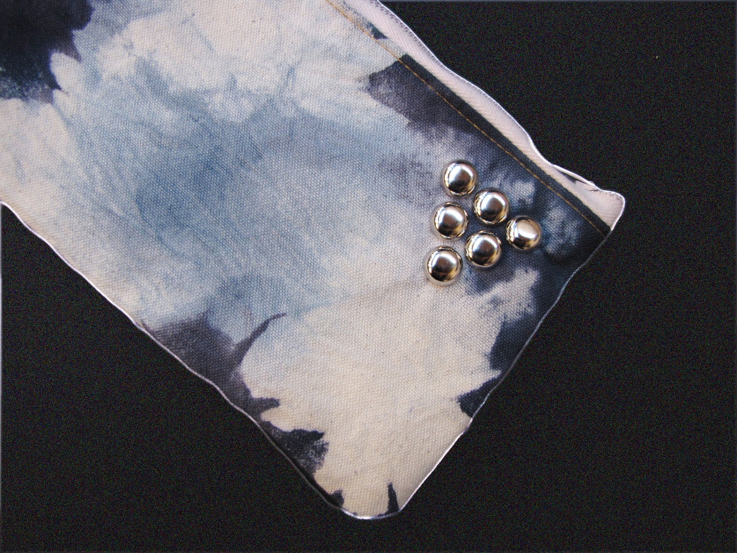 Dyed and Bleached - Canvas Studded Clutch