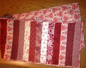 Red and White Valentine Table Runner:  Quilted Long Runner for your Table, Country Decor, Reverisble, Ready to ship