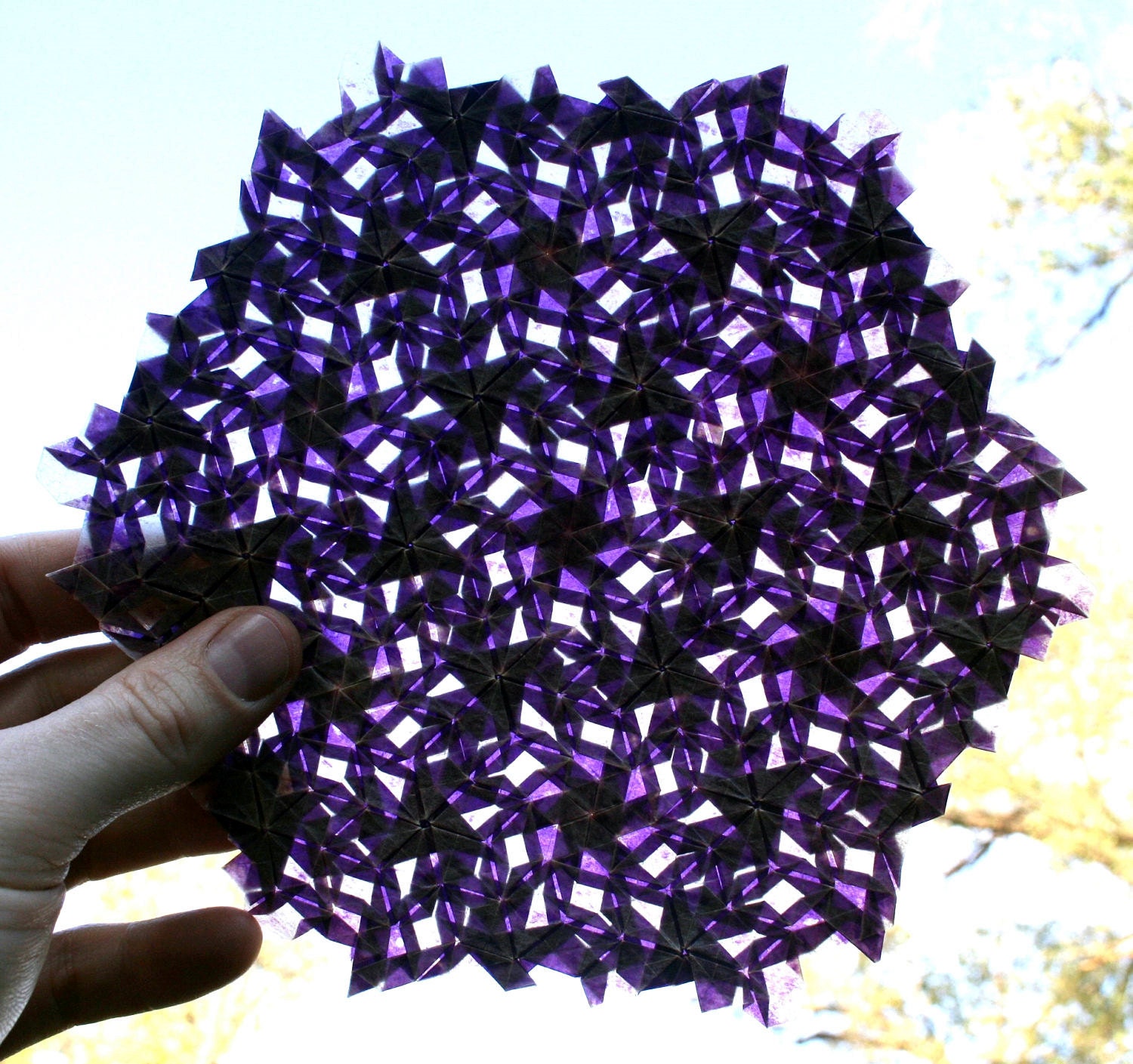 Purple Haze - Translucent origami tessellation sun catcher