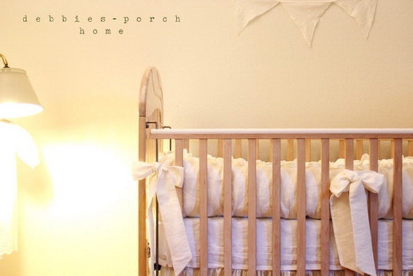 ruffled crib bedding bumper cover set..."Iris"