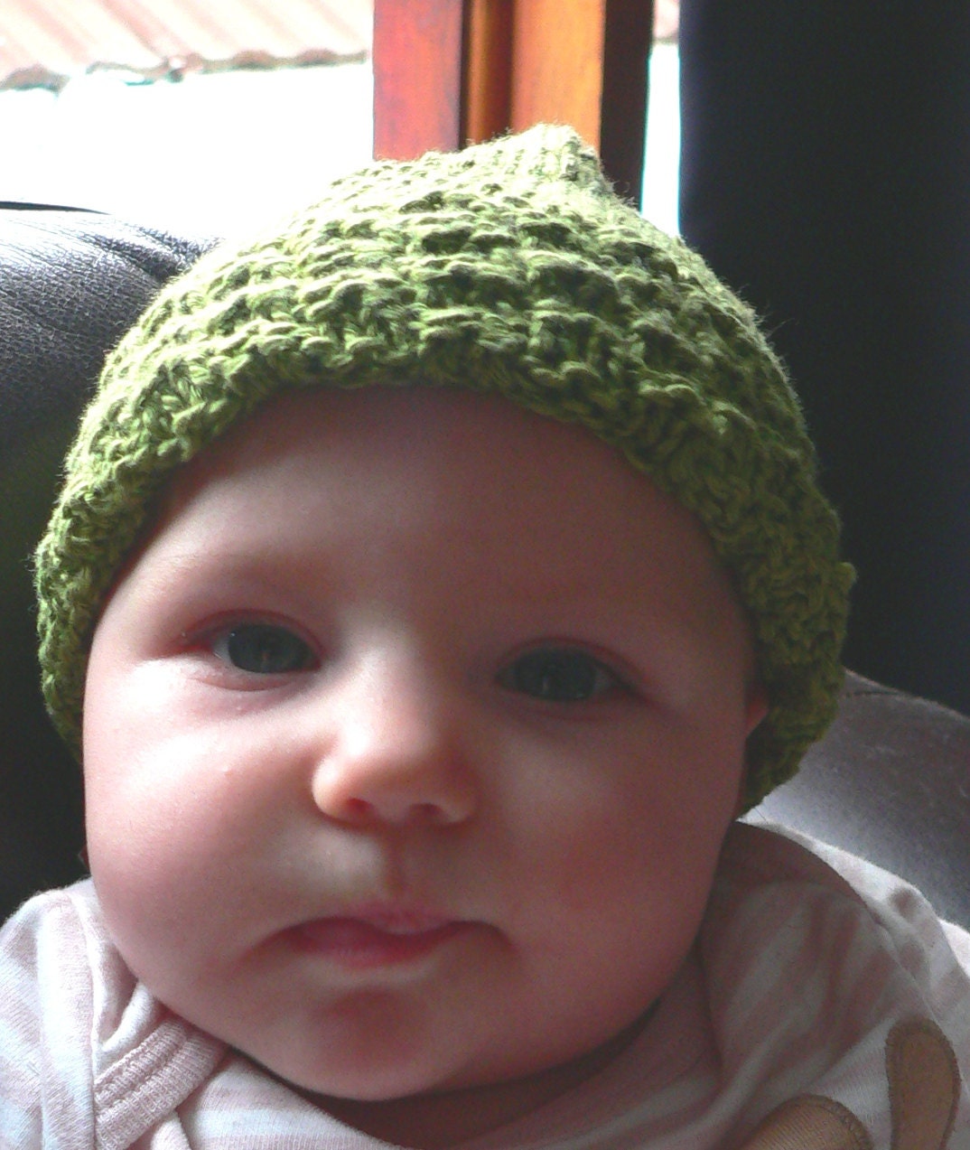 Organic cotton knit unisex baby beanie 0-6m, 6-12m