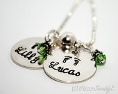 Babyfeet with Name Charms and Crystal Birthstones