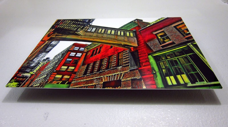 Alley archway in NYC - ready-to-hang 8" x 10" aluminum print