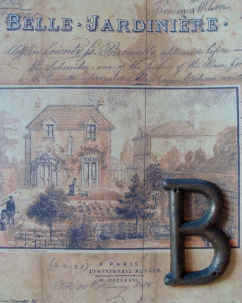Gorgeous Chippy  Antique Brass Letter B