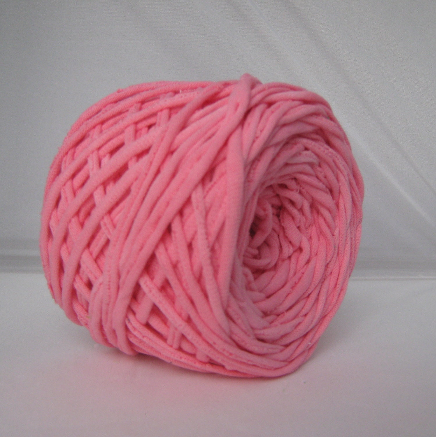 Hand Dyed T Shirt Yarn- Light Pink- 60 Yards