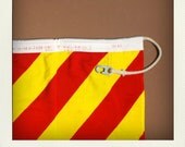 Vintage Circa 60s German Wool Bunting Colorful Nautical Navy Flag - Letter Y