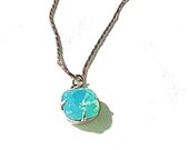 Sea Blue Quarts solitaire necklace