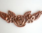 Long Antique Copper  Floral Ornament Metal Stamping Frame Decorating Scrapbooking Altered Art Books Collage Glue On Glass Wood