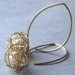 Gold pearl earrings, wire ball, modern wedding jewelry, dangle earring, Tangle,