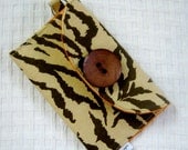 Small Purse Passport Wallet Wrisltlet - Brown Zebra Iphone Clutch