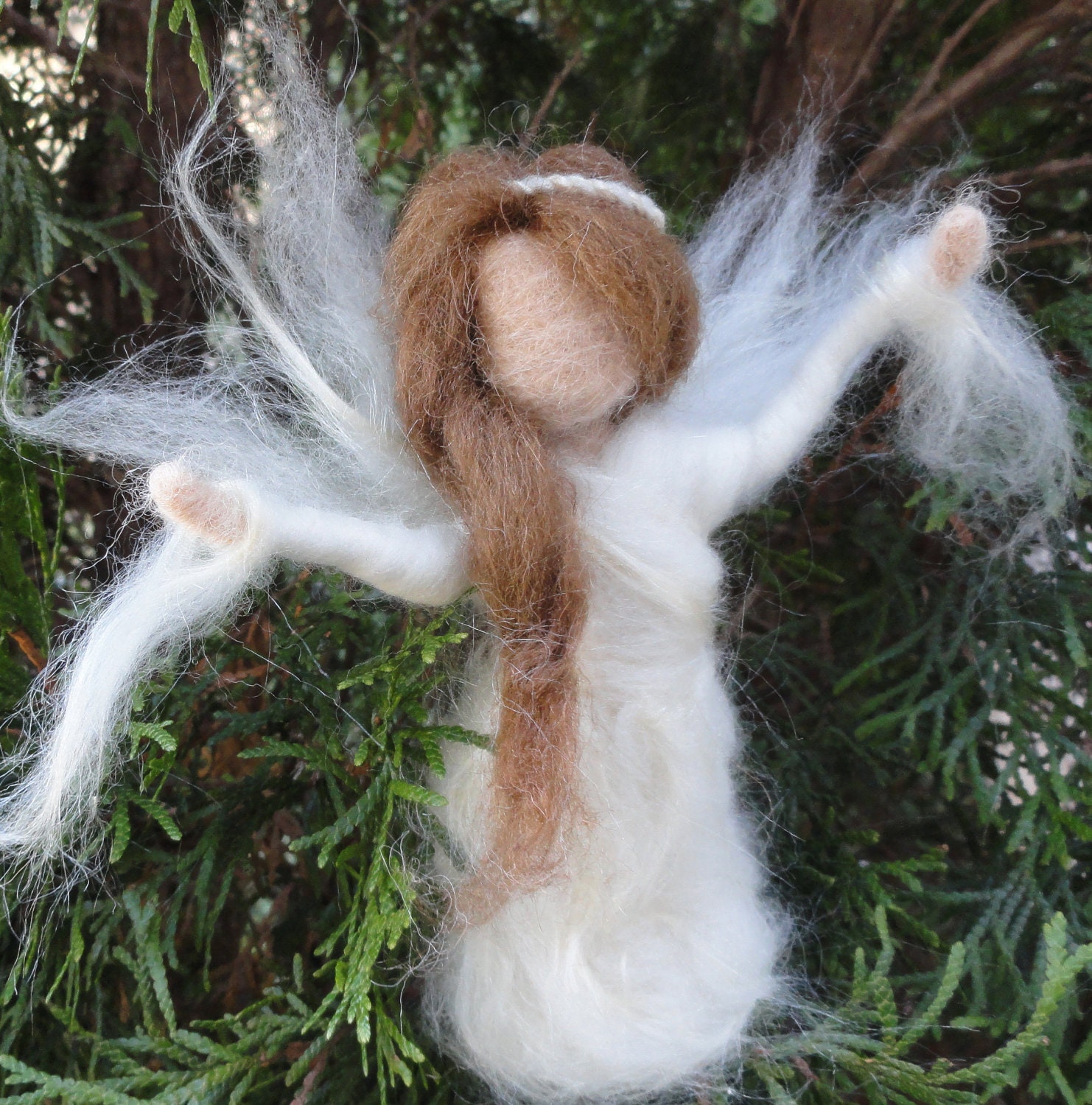 Needle Felted Little Waldorf Angel,