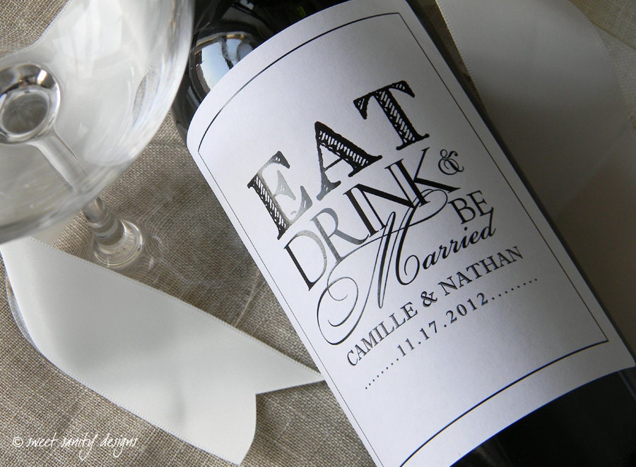 Set of Custom Wine Labels - All Mixed Up Fonts Designs