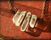 Quartz Point Necklace. Tumbled Quartz Point Necklace.