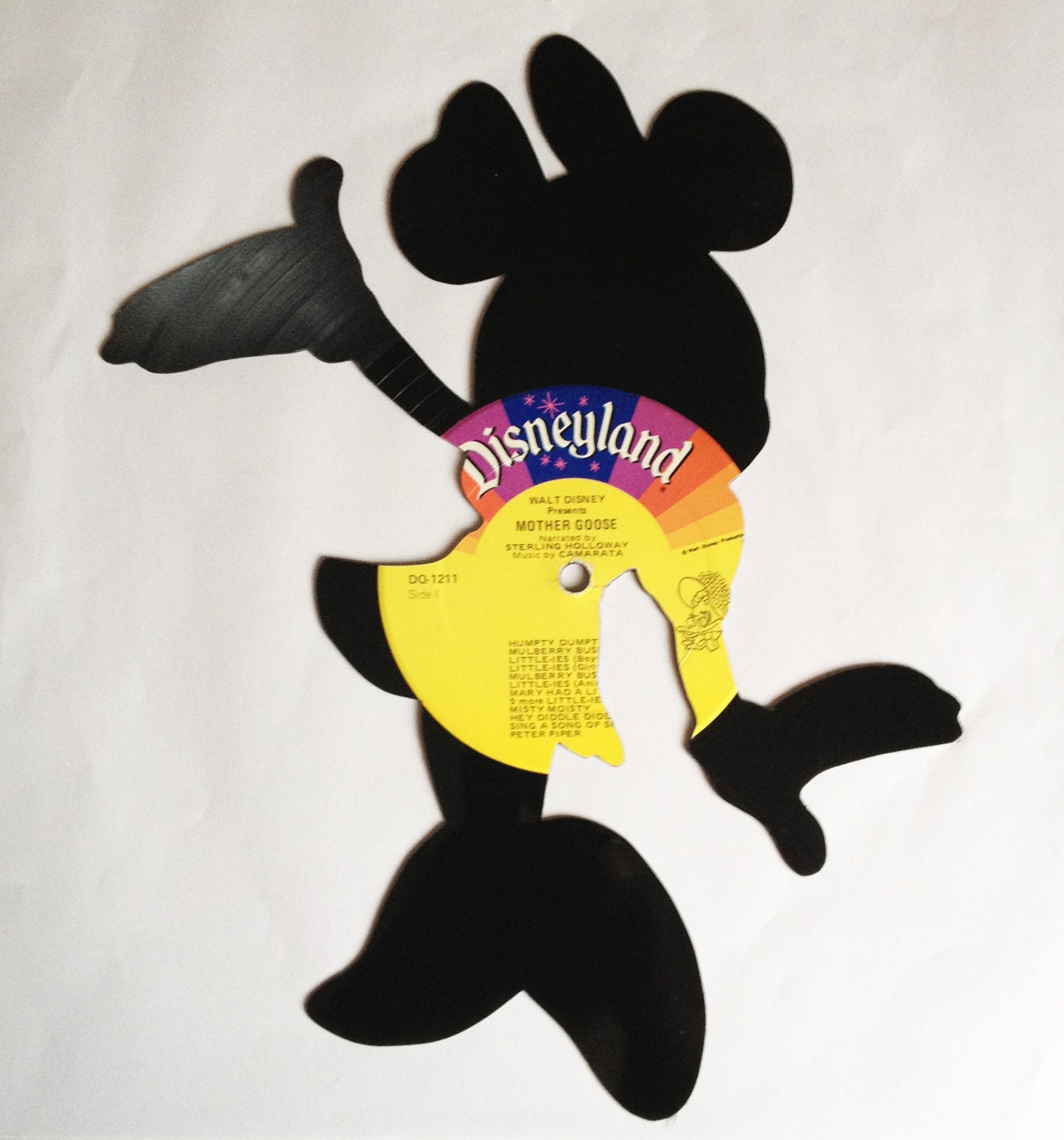 MINNIE MOUSE silhouette made from vinyl record album