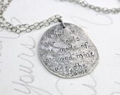 sterling silver quote necklace . wuthering heights love quote necklace . eco friendly literature inspired jewelry valentine