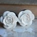 Half Inch (12mm) White Rose Flower Plugs-for stretched ears