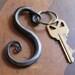 Handforged Metal Letter - Keychain - Letter S only - Your initial personlized in hot metal - comes in gift pouch