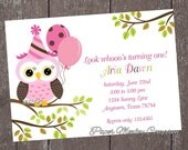 Pink Owl Birthday Invitations Il_170x135