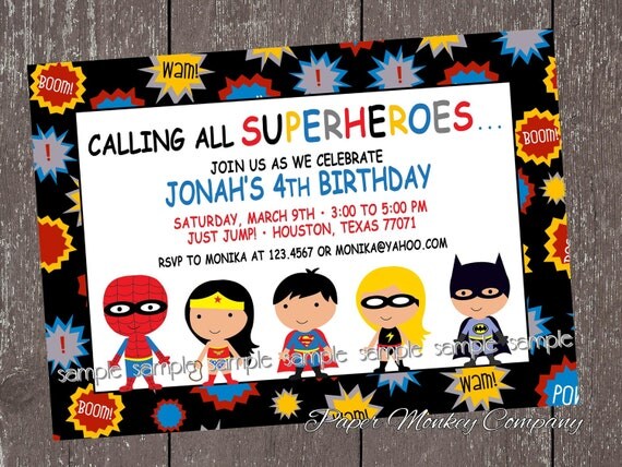 Superhero Birthday Invitations Il_570xn