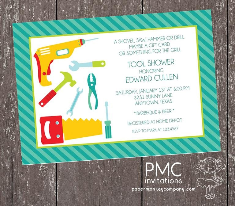 Man Tool Shower Invitations - 1.00 each with envelope Il_570xn