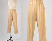1960's Oatmeal Striped Capri Pants