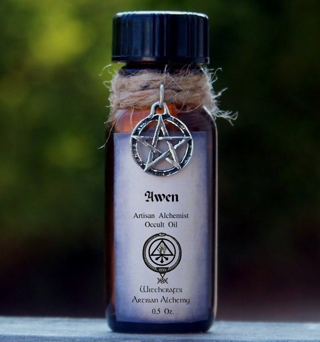 AWEN Artisan Alchemist Ritual Oil w/ 6 Grael Herbs for Celtic Druid Rites, Magical Creativity, Enlightenment, Second Sight
