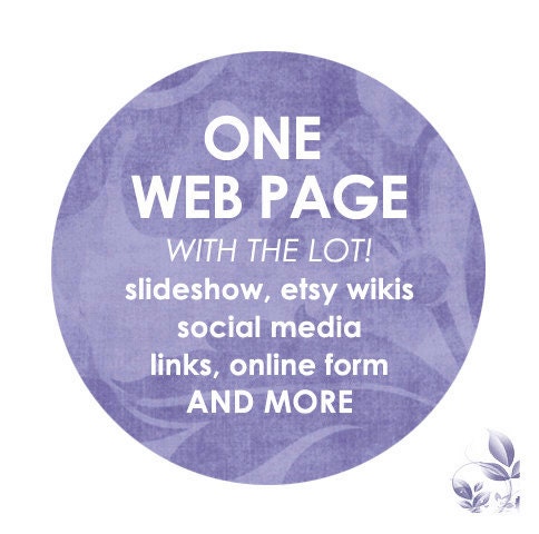 Professional Custom Design One Web Page with the lot - slideshow, social media links, online form, etsy wikis and more