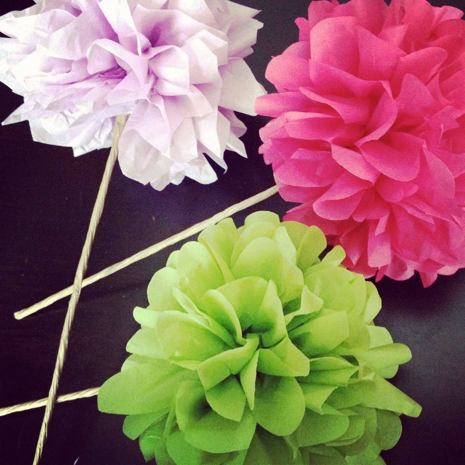 Custom Colors ... 3 tissue paper pom flowers // weddings // birthdays // party decorations Il_570xn