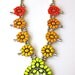 Ombre Squash Blossom Necklace- Hand Cast Sterling Silver and Hand Dyed Swarovski Cabochon Crystal (Oranges)